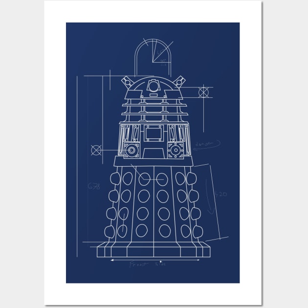 Doctor Who Dalek Blueprint TV SHOW Wall Art by daviujin